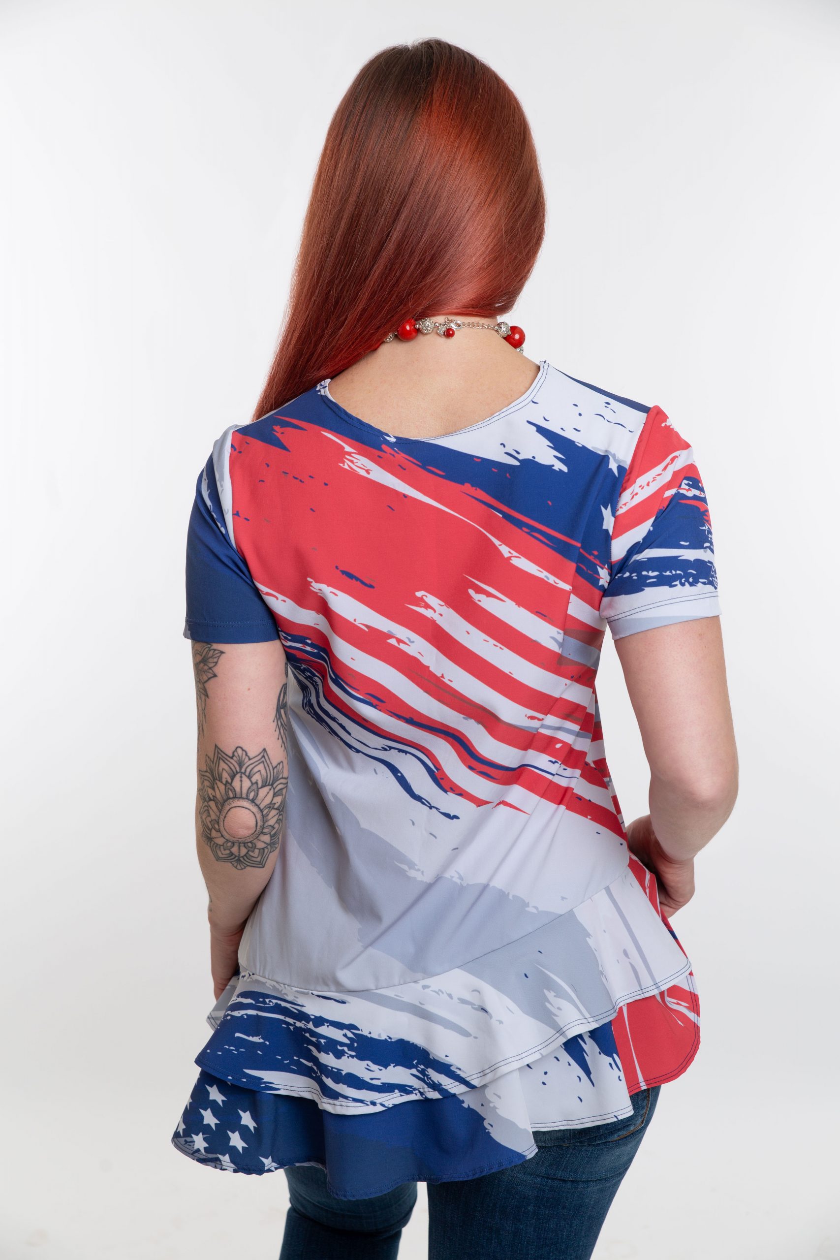 Trinity Tunic Top in Patriotic Print - Image 3