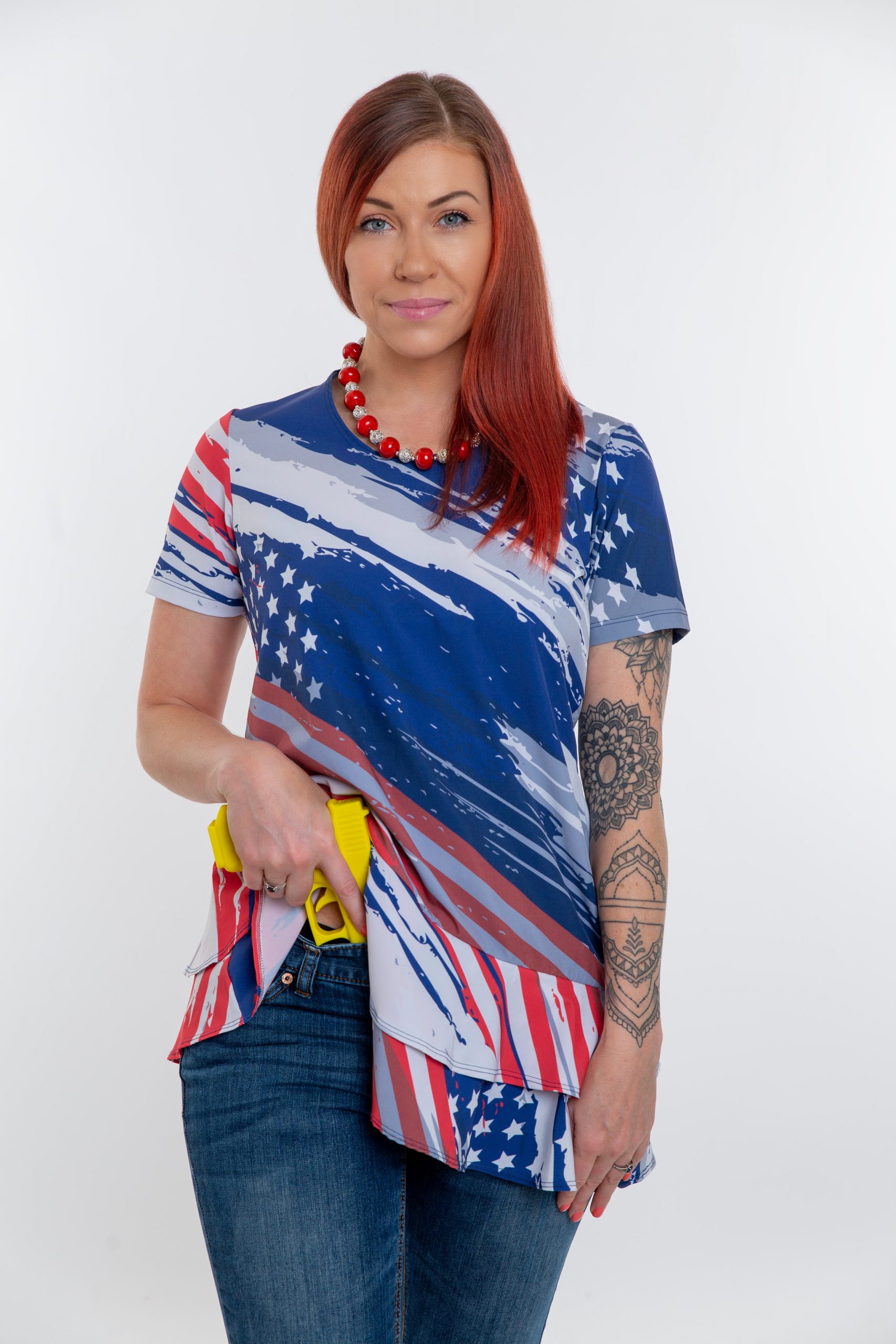 Trinity Tunic Top in Patriotic Print - Image 2